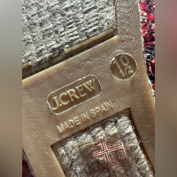 NWT JCREW Made-in-Spain espadrille flats‎ in metallic canvas sz 10.5 - Picture 6 of 11